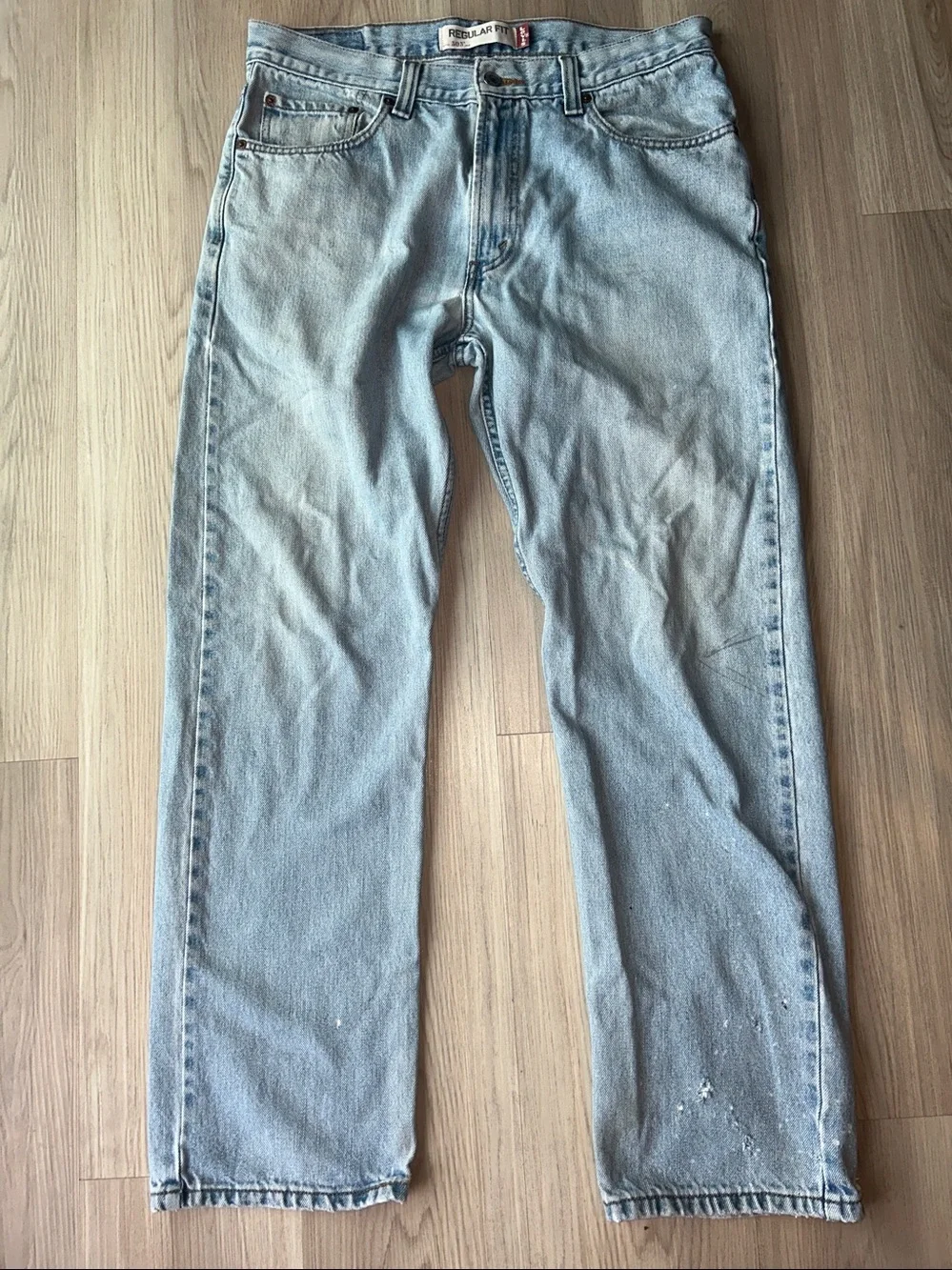 Levi's 505 Regular Fit Straight Leg Jeans Light Wash Y2K 2000s Vintage Authentic